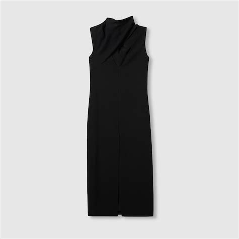 gucci black dress w pearls|Acetate viscose sable dress in black .